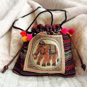 🐘 BOHO Elephant Drawstring Bag 🐘